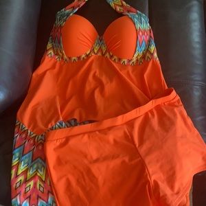 Rosewe ~ Halter Top Printed Swimdress and Shorts